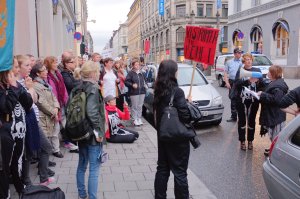 Citizens of Iceland demonstrating a protest against strip clubs.